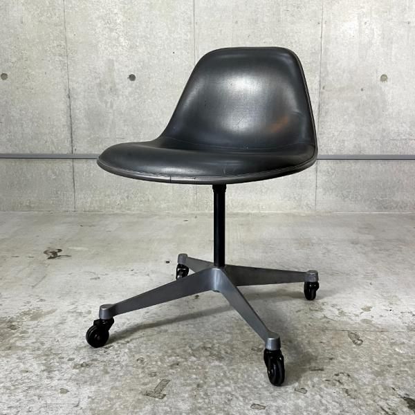 椅子 EAMES SHELL CHAIR HERMANMILLER NAUGA Herman Miller Swivel Blue Naugahyde Molded Fiberglass Eames