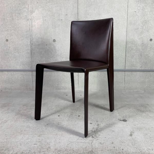 B＆Bイタリア Vol au Vent 本革 ダイニングチェア 4脚組 展示品 半円