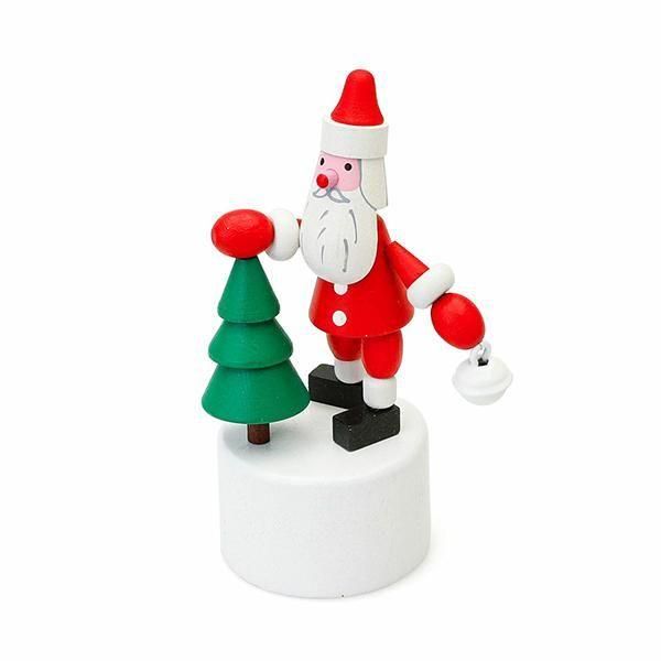 Wooden Push Up Toy / Santa & Tree