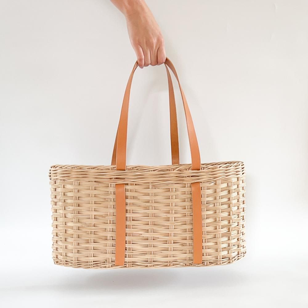 革のかごバッグL - moily