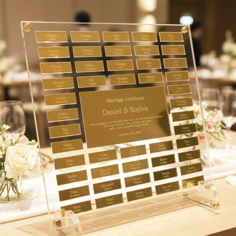 結婚証明書 | ゲスト参加型 ミラーウェルカムボード 結婚式準備