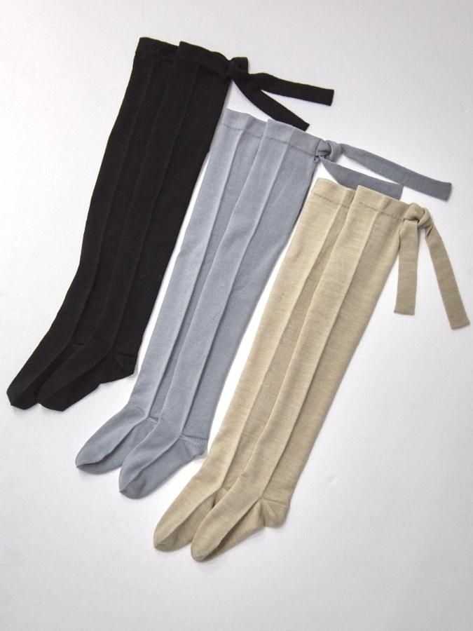 Back Ribbon Knee High Socks