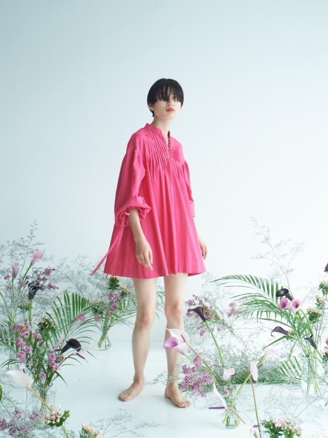 陰山織物謹製 【rosarymoon】Pintuck Flare Tunic | tatihome.com