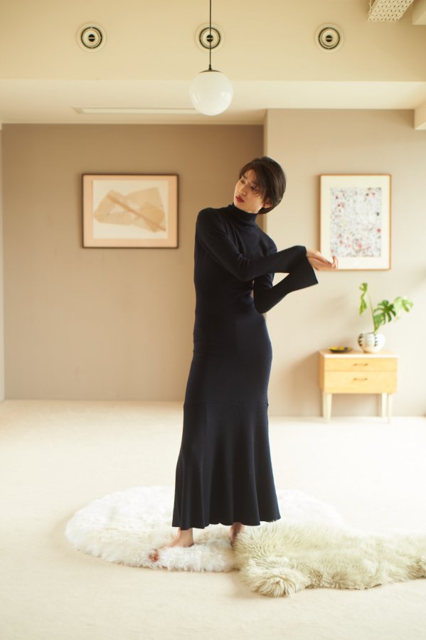 Rosarymoon Back Ribbon Knit Dress - 通販 - pinehotel.info