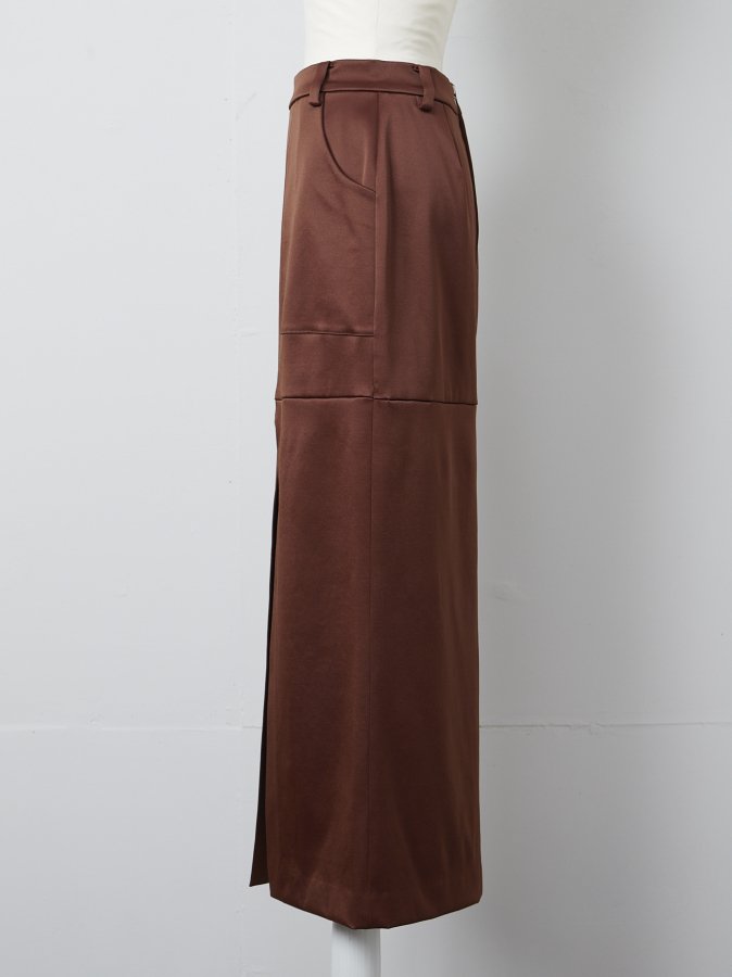 Double Satin Slit Skirt - ROSARYMOON OFFICIAL WEB STORE