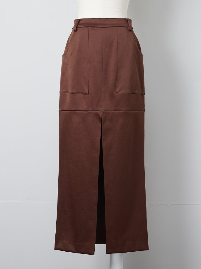 Double Satin Slit Skirt