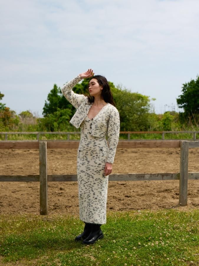 rosary.moon ダルメシアン バックオープン ニットワンピース