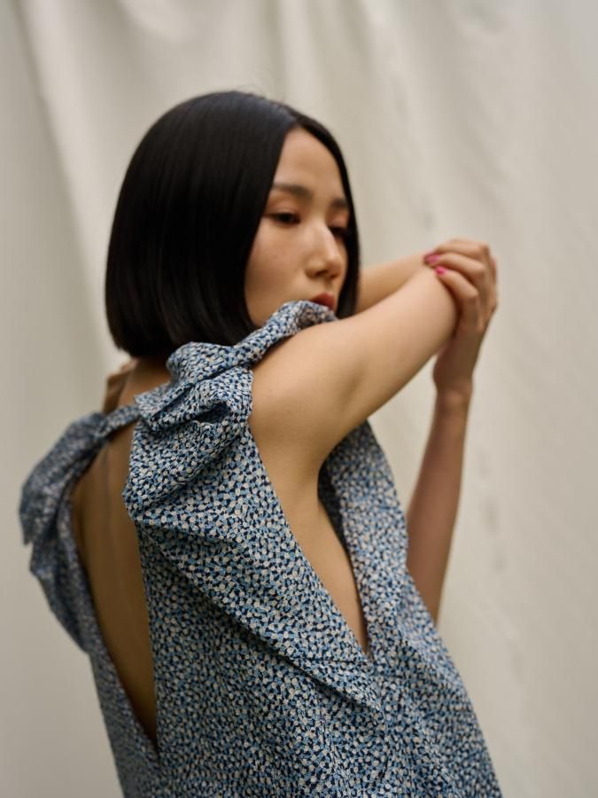 Gather Shoulder Dress - ROSARYMOON OFFICIAL WEB STORE Gather Shoulder Dress - ROSARYMOON OFFICIAL WEB STORE