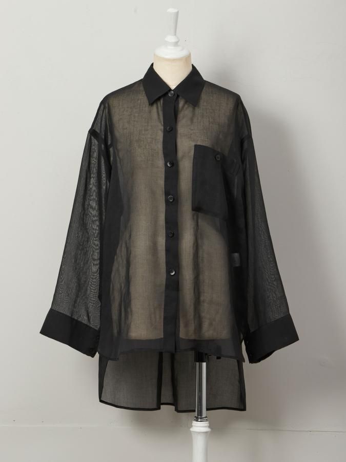 Soft Organdy Sheer Shirt - ROSARYMOON OFFICIAL WEB STORE