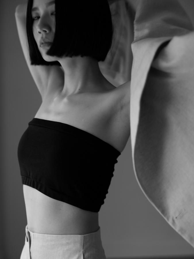 BASIC~ Side Sheer Bare Top - ROSARYMOON OFFICIAL WEB STORE