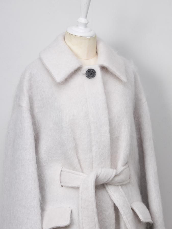 Mohair Shaggy Half Coat - ROSARYMOON OFFICIAL WEB STORE