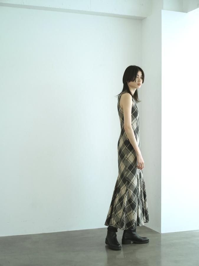 【人気】Bias Check Panel Dress