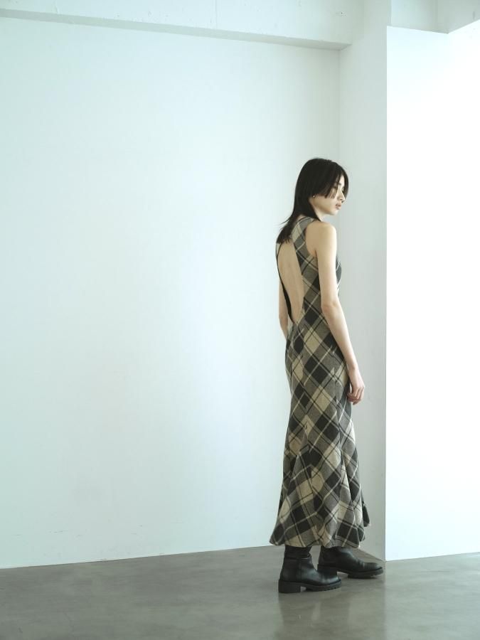 【人気】Bias Check Panel Dress