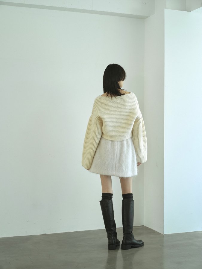 Mohair Shaggy Mini Skirt - ROSARYMOON OFFICIAL WEB STORE