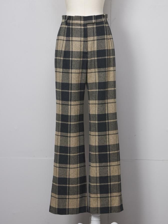 Side Slit Check Pants