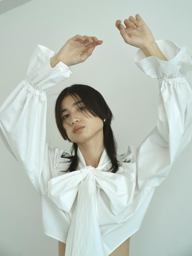 2way Bowtie Blouse - ROSARYMOON OFFICIAL WEB STORE