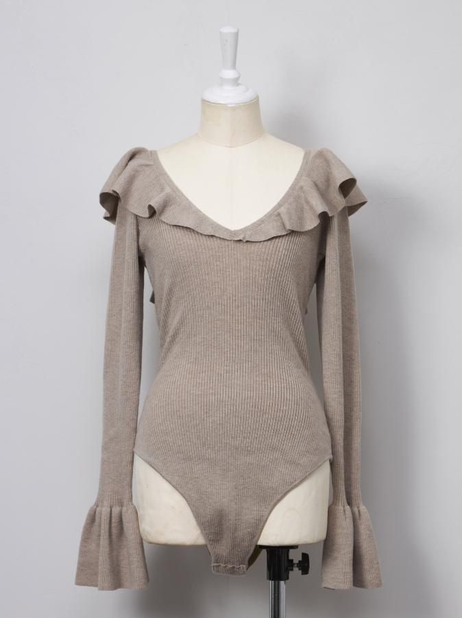 Frill Neck Rib Leotard - ROSARYMOON OFFICIAL WEB STORE Frill Neck Rib Leotard - ROSARYMOON OFFICIAL WEB STORE