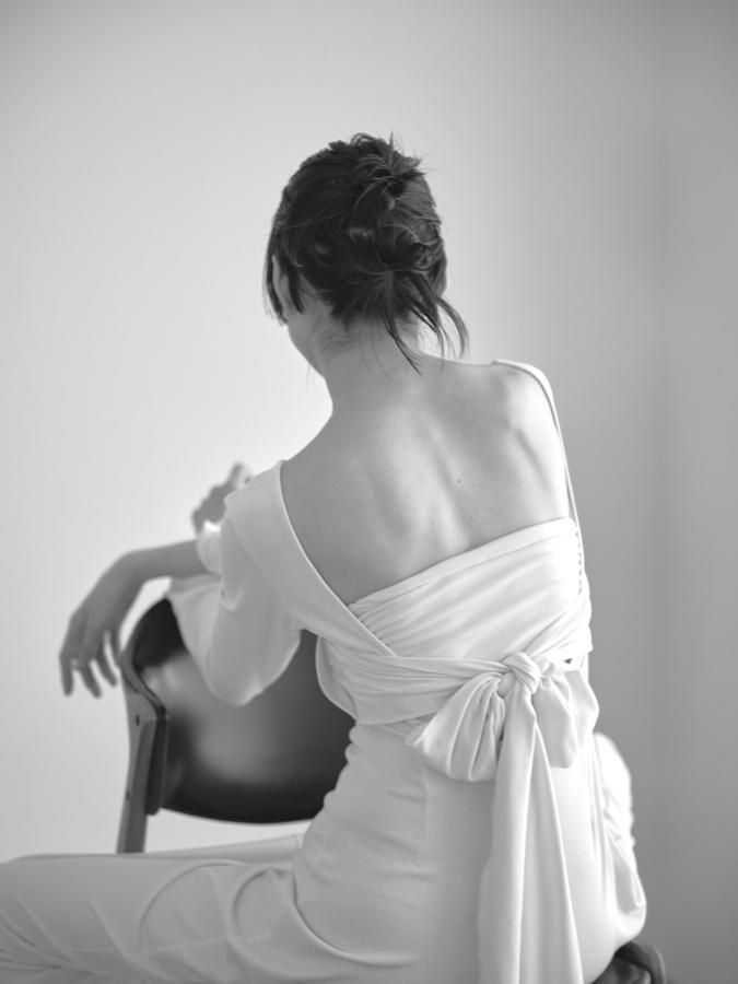 BASIC~ Back Ribbon Dress - ROSARYMOON OFFICIAL WEB STORE BASIC~ Back Ribbon Dress - ROSARYMOON OFFICIAL WEB STORE