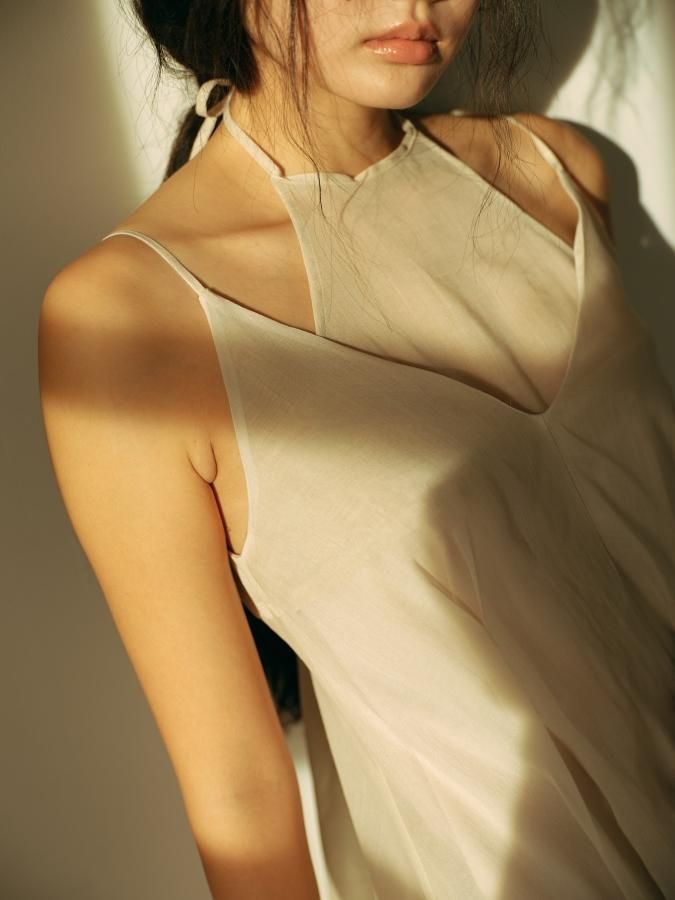 Sheer Tuck＆Flare Cami Dress - ROSARYMOON OFFICIAL WEB STORE