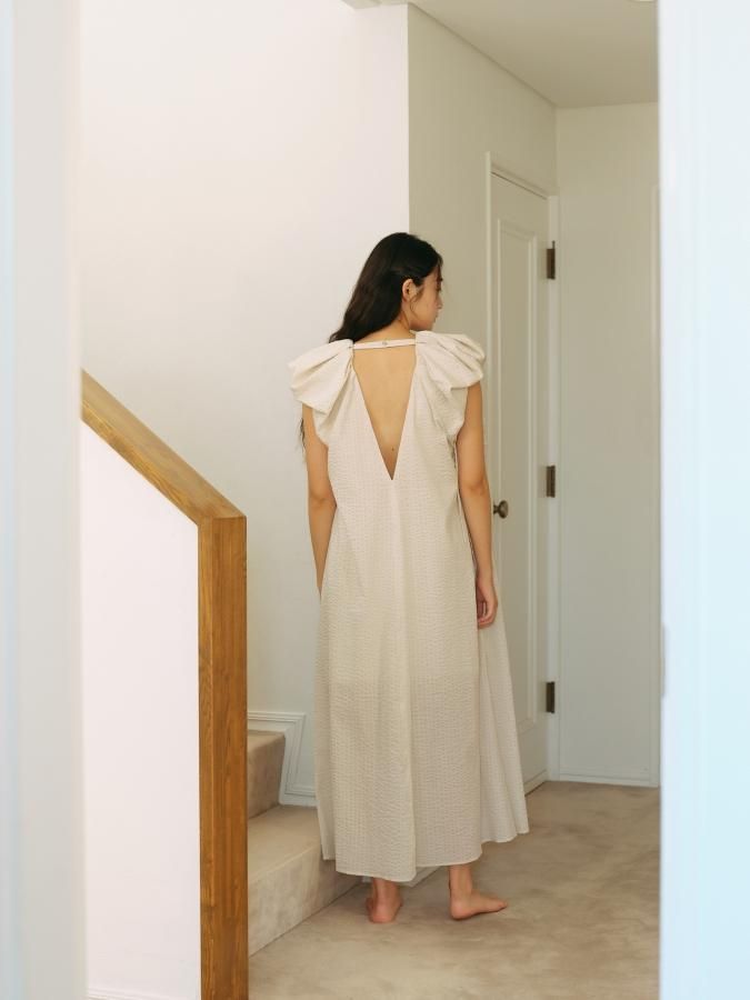 Gather Shoulder Dress - ROSARYMOON OFFICIAL WEB STORE Gather Shoulder Dress - ROSARYMOON OFFICIAL WEB STORE