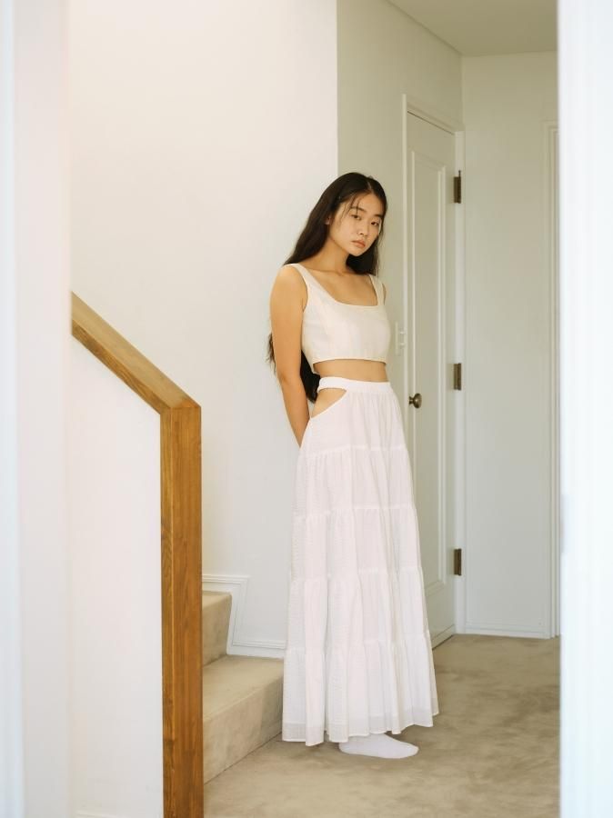 BASIC~ 2way Long Skirt - ROSARYMOON OFFICIAL WEB STORE