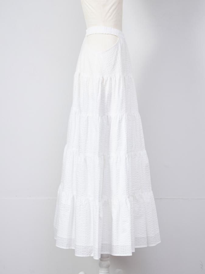 Side Open Tiered Skirt - ROSARYMOON OFFICIAL WEB STORE
