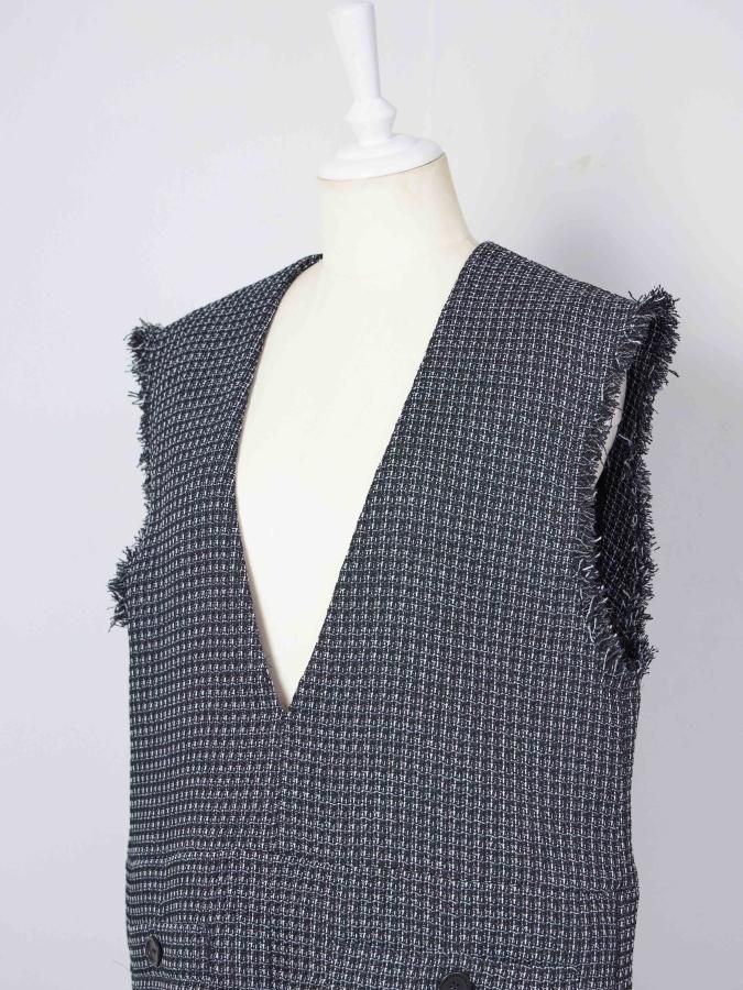 V-neck Tweed All-in-one - ROSARYMOON OFFICIAL WEB STORE