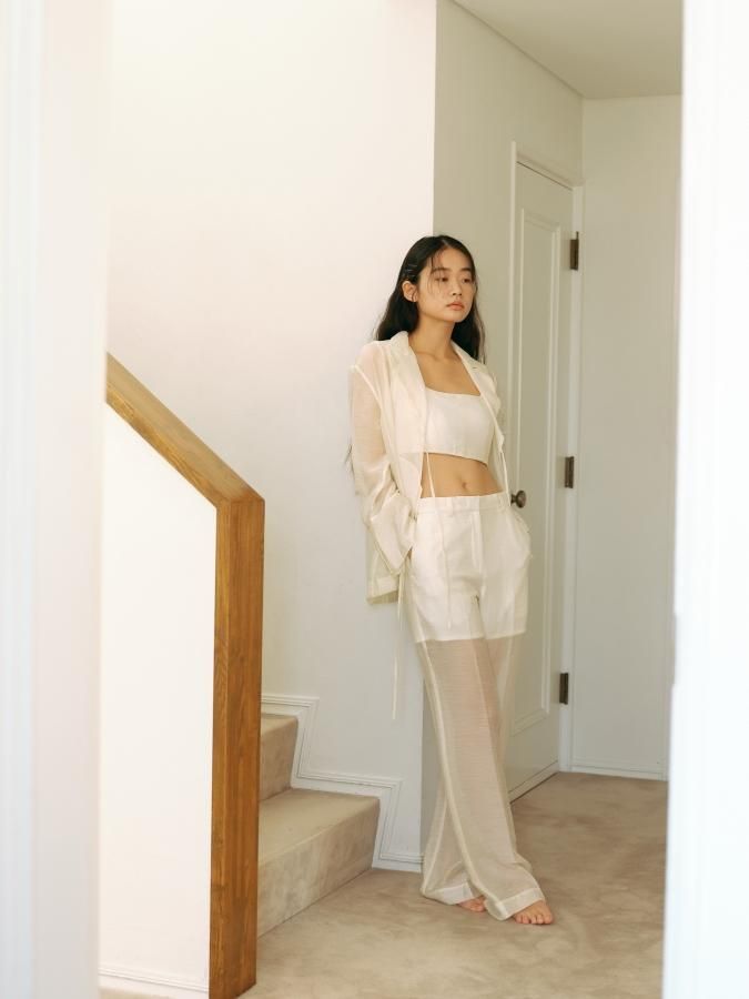 Soft Organdy Sheer Shirt - ROSARYMOON OFFICIAL WEB STORE
