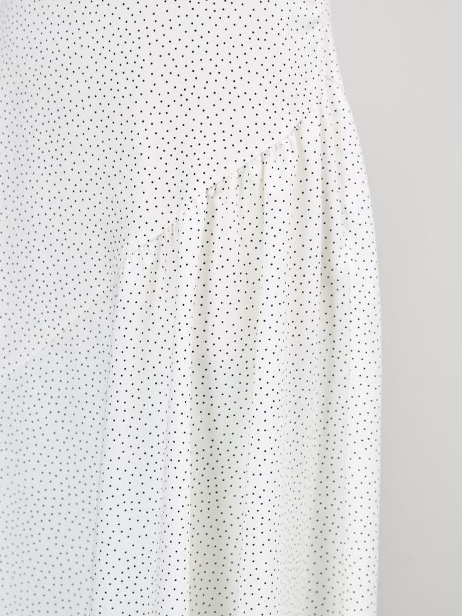Dot Gathered Dress - ROSARYMOON OFFICIAL WEB STORE
