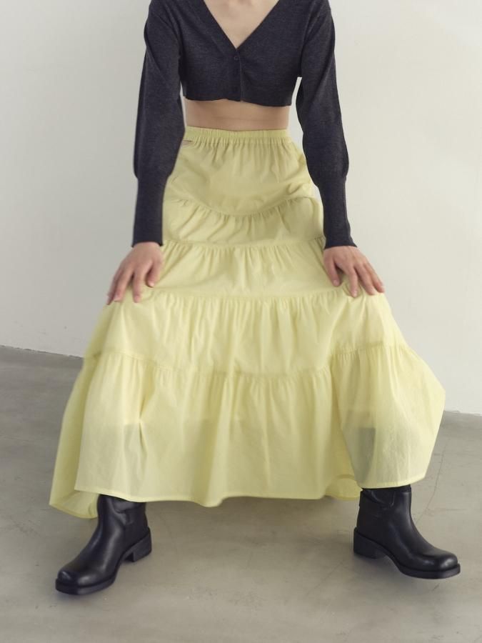 Side Open Gathered Skirt - ROSARYMOON OFFICIAL WEB STORE