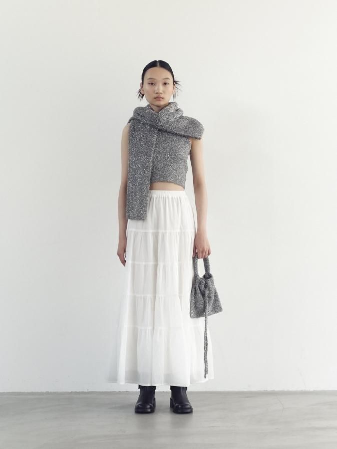 Side Open Gathered Skirt - ROSARYMOON OFFICIAL WEB STORE Side Open Gathered Skirt - ROSARYMOON OFFICIAL WEB STORE