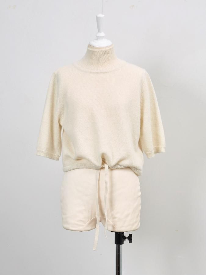 ROSARYMOON 24AW Back Open Alpaca Pullover オープンバックニット ベージュ サイズ：Free logo AP puffy knit – BUNNY APARTMENT