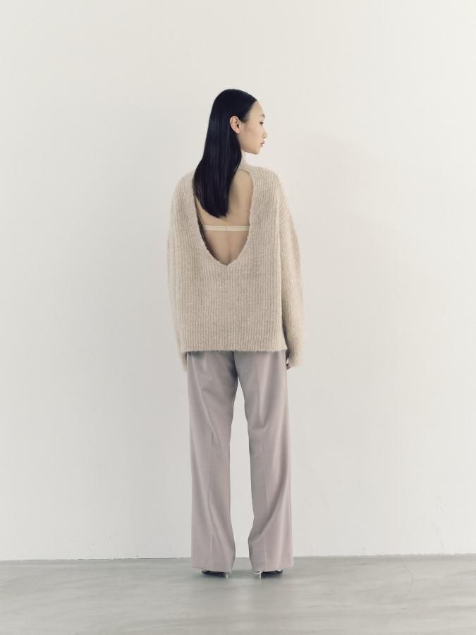 Back Open Alpaca Pullover - ROSARYMOON OFFICIAL WEB STORE
