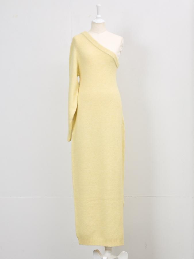 One-shoulder Knit Dress - ROSARYMOON OFFICIAL WEB STORE One-shoulder Knit Dress - ROSARYMOON OFFICIAL WEB STORE