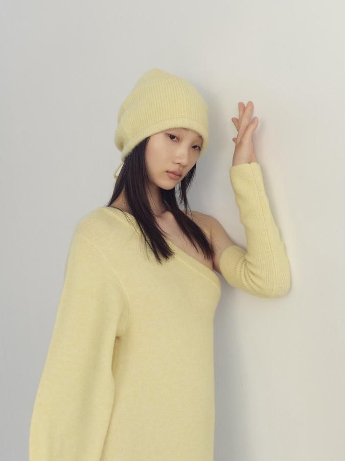 One-shoulder Knit Dress - ROSARYMOON OFFICIAL WEB STORE One-shoulder Knit Dress - ROSARYMOON OFFICIAL WEB STORE