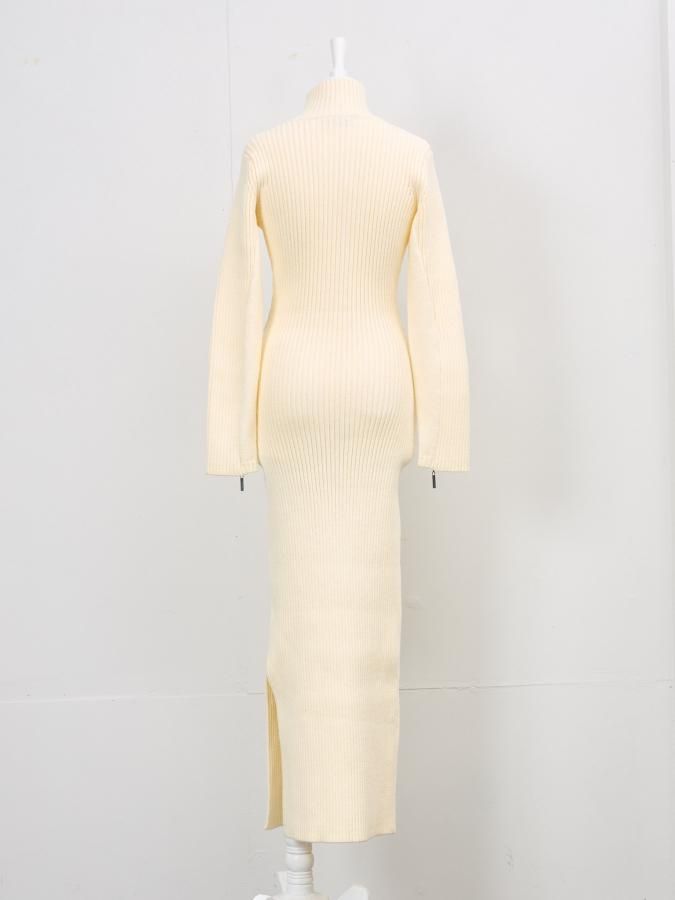 Front Zip Knit Dress - ROSARYMOON OFFICIAL WEB STORE Front Zip Knit Dress - ROSARYMOON OFFICIAL WEB STORE