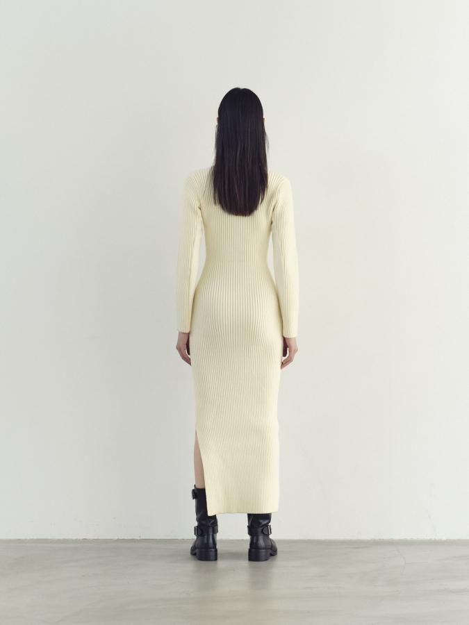 Front Zip Knit Dress - ROSARYMOON OFFICIAL WEB STORE Front Zip Knit Dress - ROSARYMOON OFFICIAL WEB STORE