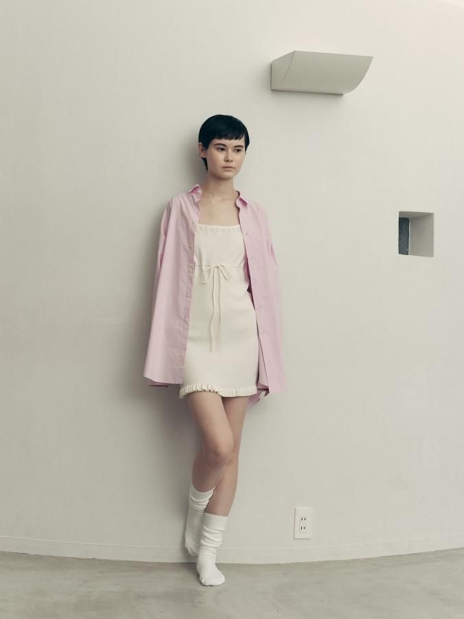 Back Ribbon Big Shirt - ROSARYMOON OFFICIAL WEB STORE