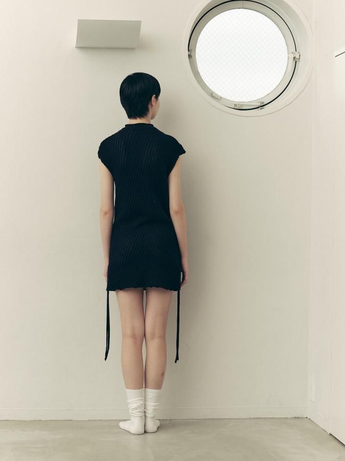 Slub Knit Asymmetry Tunic - ROSARYMOON OFFICIAL WEB STORE