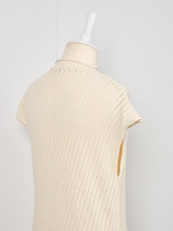Slub Knit Asymmetry Tunic - ROSARYMOON OFFICIAL WEB STORE