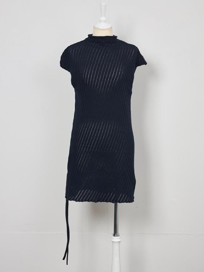 Slub Knit Asymmetry Tunic - ROSARYMOON OFFICIAL WEB STORE