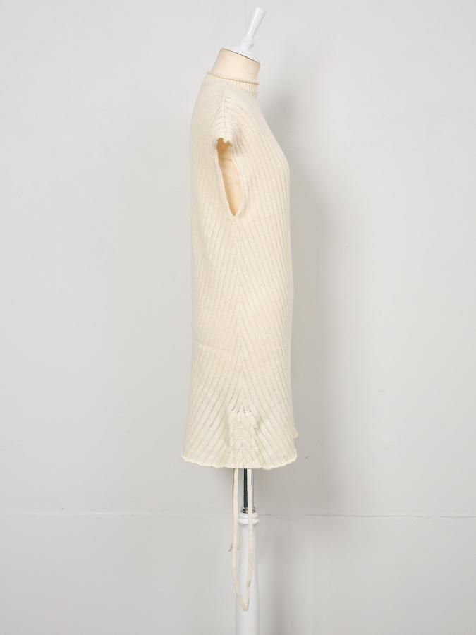 Slub Knit Asymmetry Tunic - ROSARYMOON OFFICIAL WEB STORE