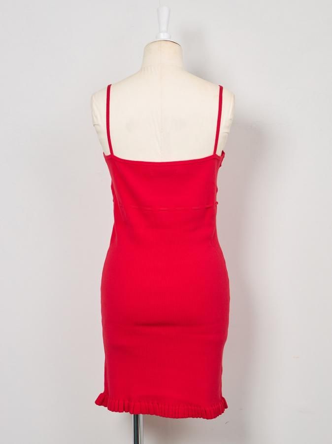 Frill Hem Cami Knit Dress - ROSARYMOON OFFICIAL WEB STORE