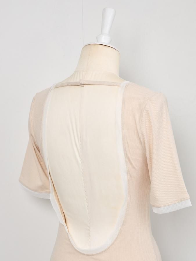 Tulle Trim Rib Leotard - ROSARYMOON OFFICIAL WEB STORE