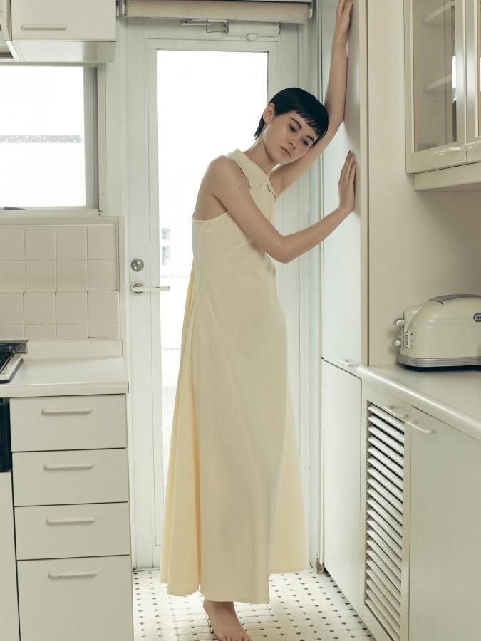 Gather Shoulder Dress - ROSARYMOON OFFICIAL WEB STORE