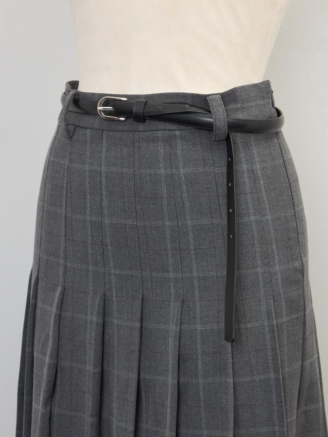 Slit Pleated Skirt - ROSARYMOON OFFICIAL WEB STORE