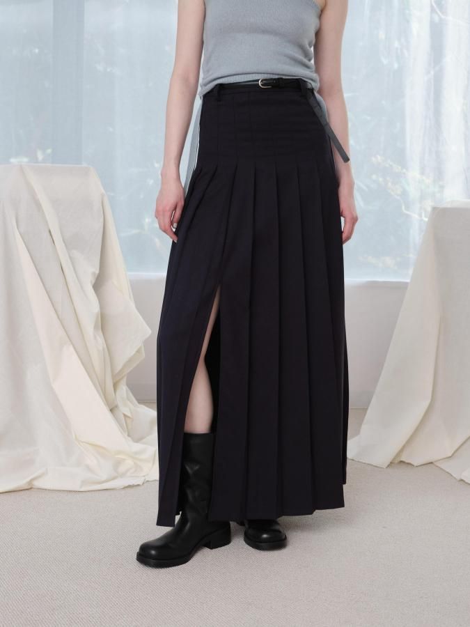 ロザリームーン25AW新作♡ロングプリーツスカート Slit Pleated Skirt - ROSARYMOON OFFICIAL WEB STORE