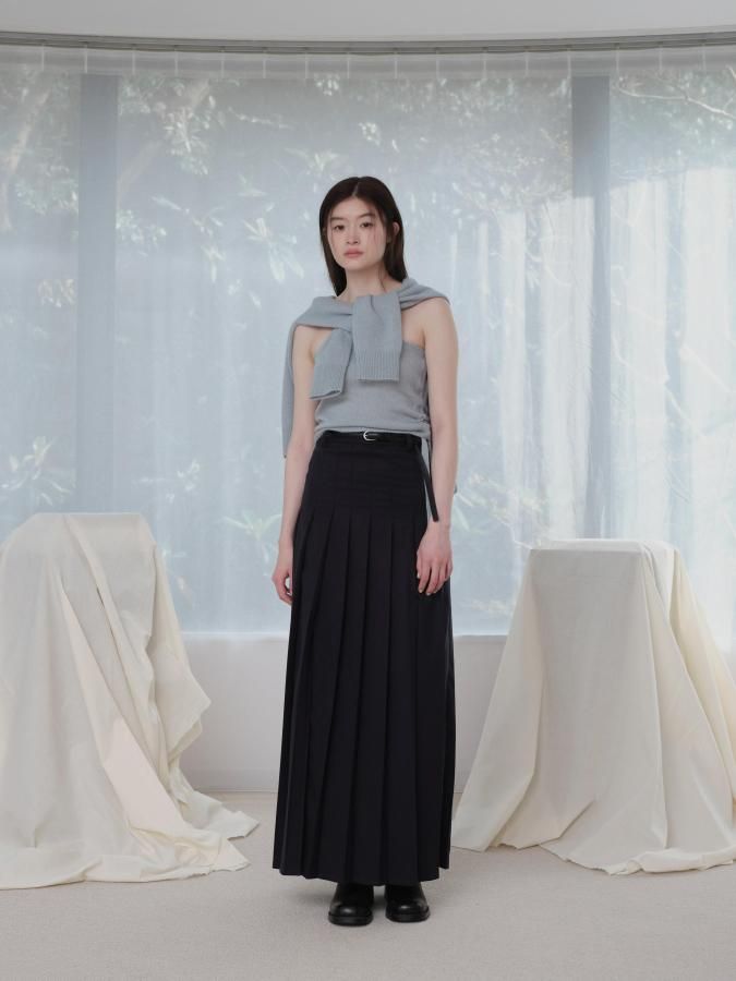 スカート Rosarymoon Flower Belted Satin Skirt Flower Belted Satin Skirt - ROSARYMOON OFFICIAL WEB STORE