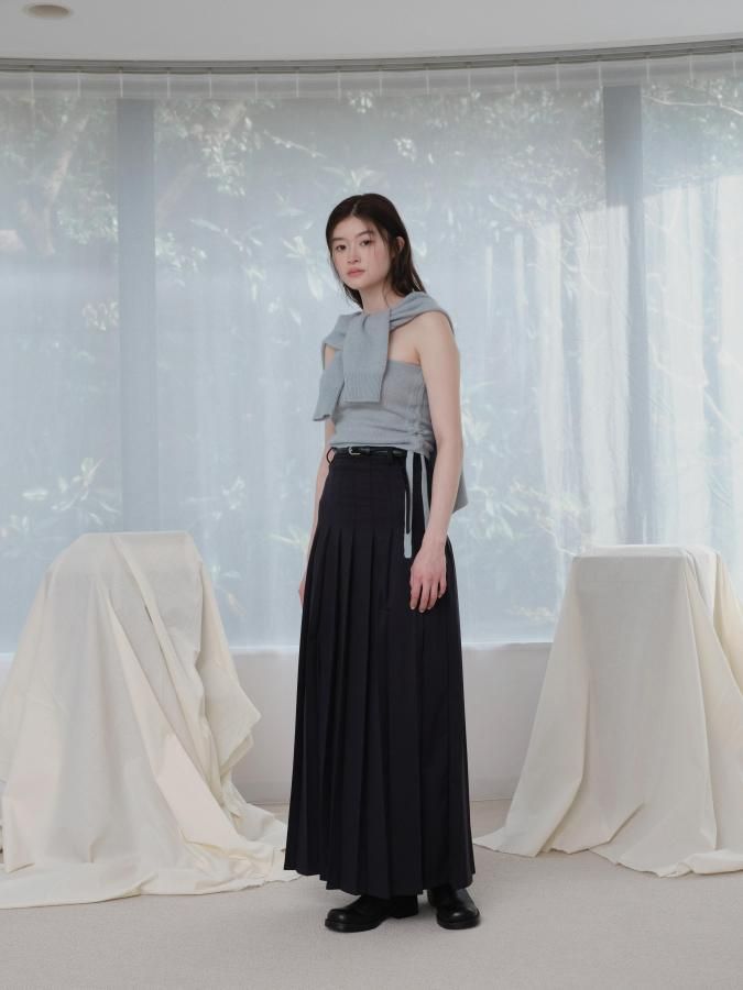 ロザリームーン25AW新作♡ロングプリーツスカート Slit Pleated Skirt