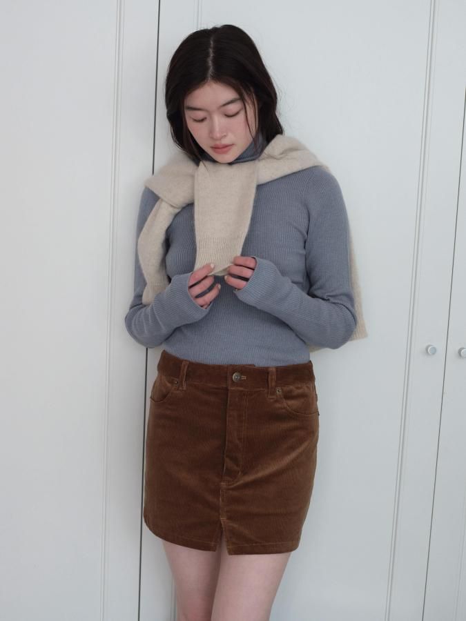 Corduroy Mini Skirt - ROSARYMOON OFFICIAL WEB STORE